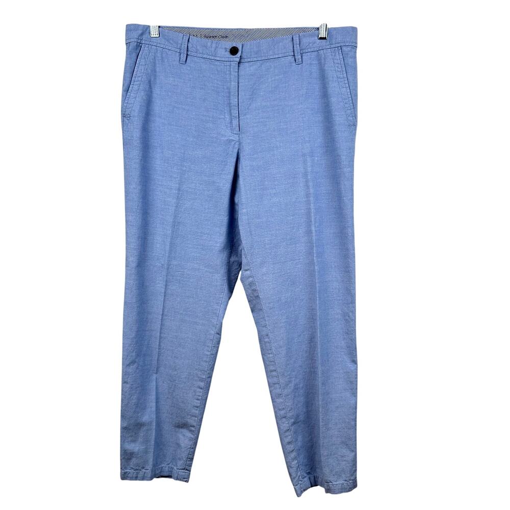 Talbots Relaxed Chino Pants Cotton Lightweight Light Blue 14 Preppy Coastal